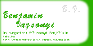 benjamin vazsonyi business card